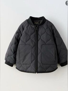 ZARA Kids Quilted Water-Repellent Jacket Size 6 (116 cm) Dark Gray